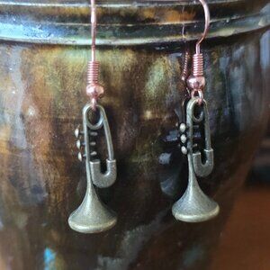 Trumpet Musical Instrument Earrings NWT